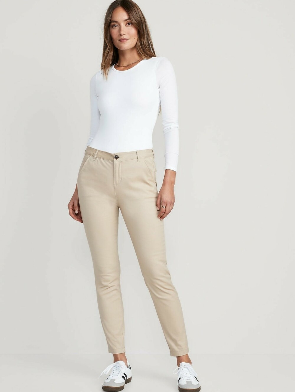 Old Navy Khaki Pants Chino Tan High Waist Skinny Pant Size 10 NEW NWT